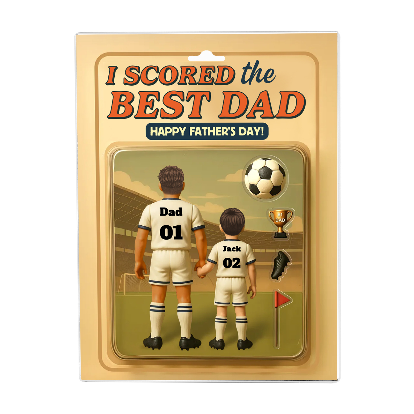 Father’s Day Gift Set – Personalised Bracelet for Men & "I Scored the Best Dad" Acrylic Plaque | Jessemade