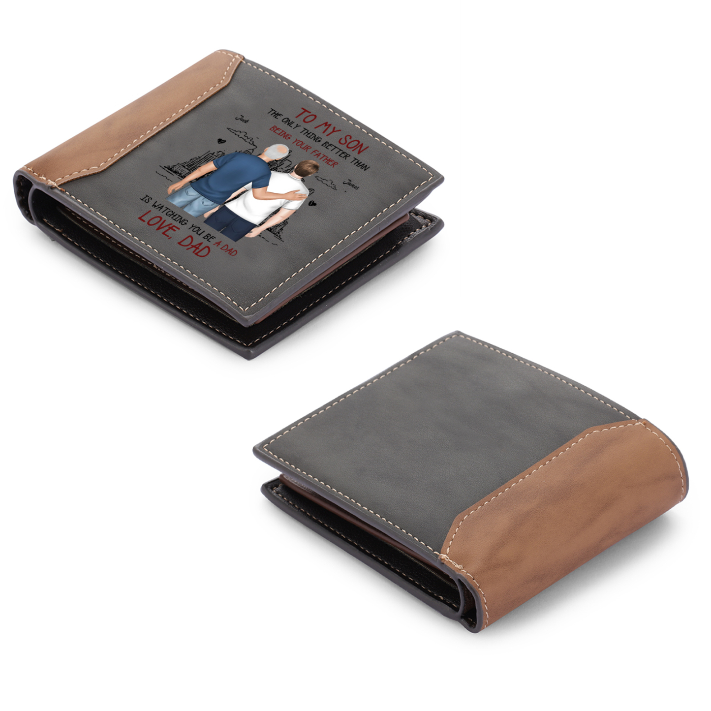 Personalised To My Son Dad Wallet Gift – With 1-10 Children’s Names & Custom Message Gift for Dad | Jessemade