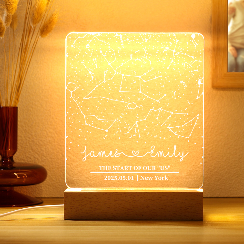 Personalised Star Map LED Night Light - Custom Gift for Her/Him | Jessemade