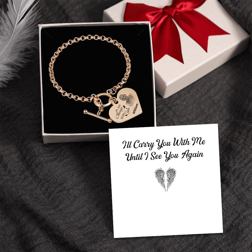 Personalised Memorial Bracelet Custom Photo & Name Bracelet Gifts | Jessemade-I Am Always With You