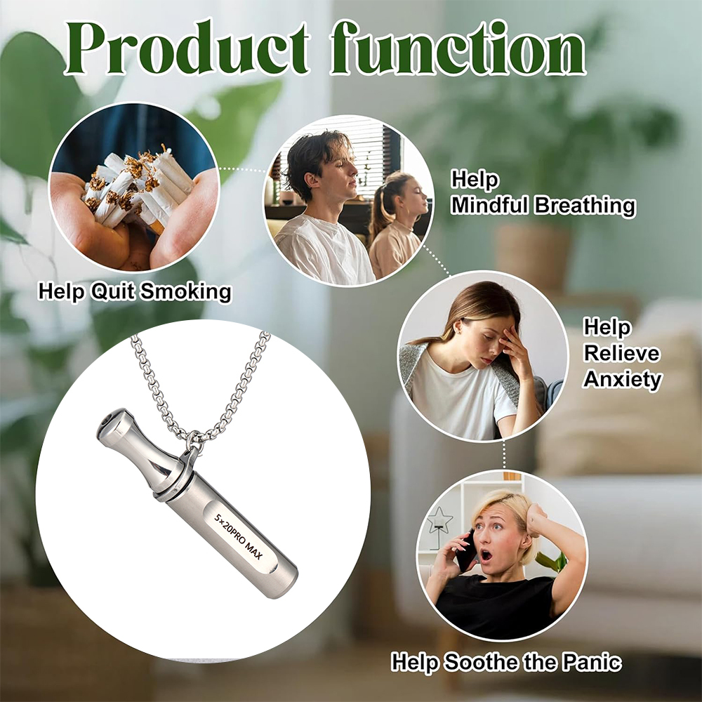 Anxiety Relief Stainless Steel Breathing Necklace