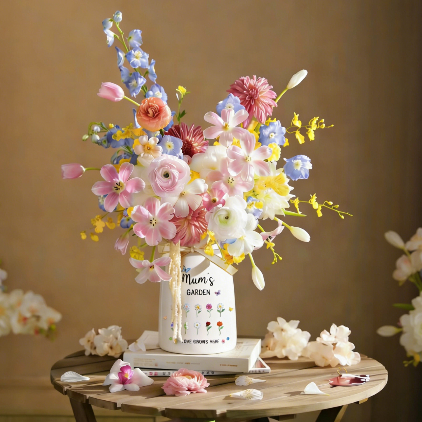 Personalised Mum’s Garden Floral Ceramic Vase