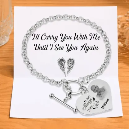 Personalised Memorial Bracelet Custom Photo & Name Bracelet Gifts | Jessemade-I Am Always With You