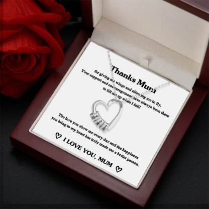 Personalised Gold Heart Necklace With 2-4 Names for Her