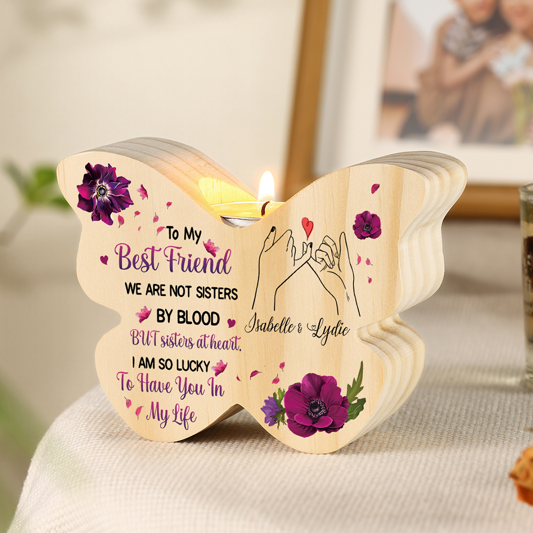 Personalised Butterfly Wooden Decor with Custom 2 Names – Christmas Gift for Friends | Jessemade