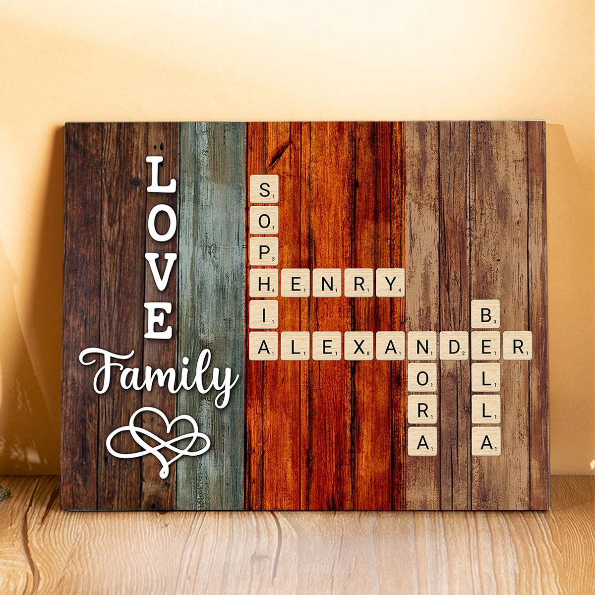 Personalised Family Crossword Art - Created In A Moment, Treasured Forever Poster | Jessemade