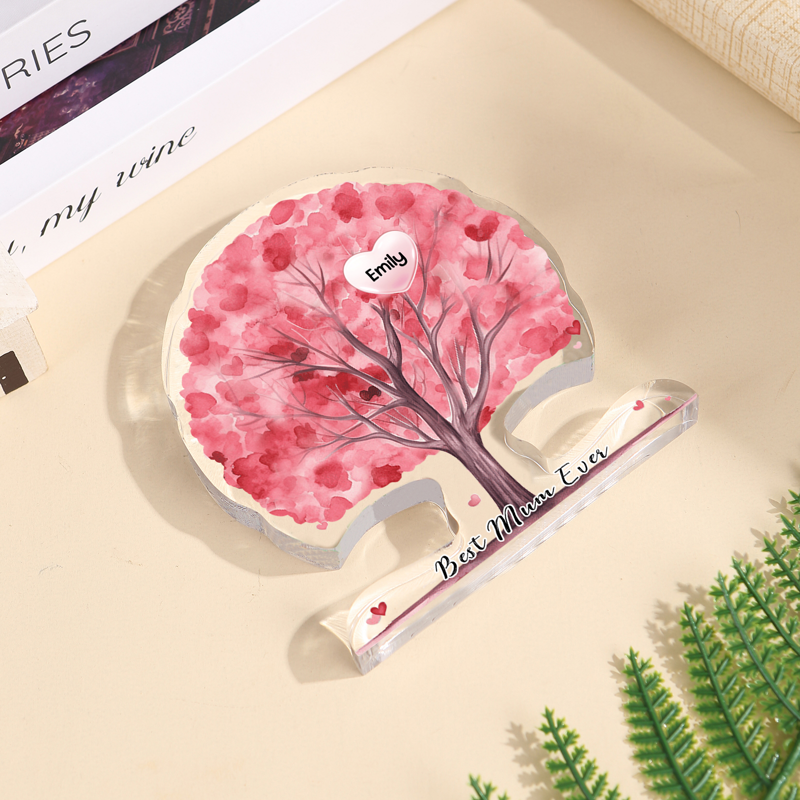 Personalised Heart Family Tree Ornament – Custom 1 Name & Text – Unique Mother's Day Gift for Her | Jessemade