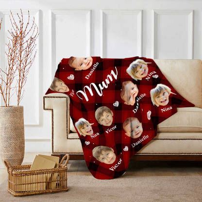 Personalised Flannel Blanket – with Custom 2 Characters & Names – Unique Mother's Day Gifts for Her | Jessemade