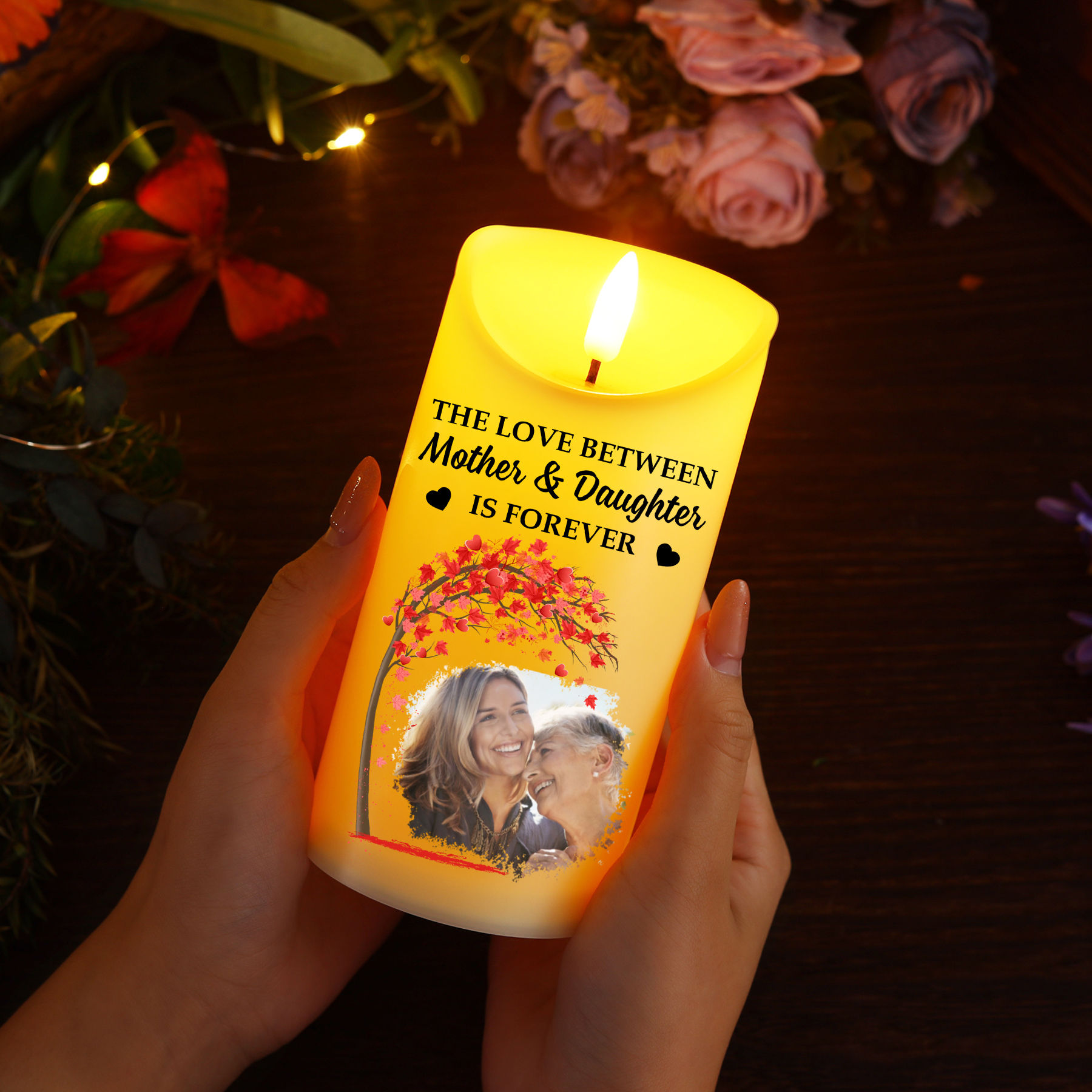 Personalised 2-4 Names Mum LED Candle, Custom First My Mother Forever My Friend Candle Gift For Mum | Jessemade