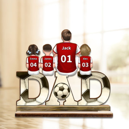 2-5 Names Personalised Football Dad Ornament - Custom Decoration Plaque for Father | Jessemade