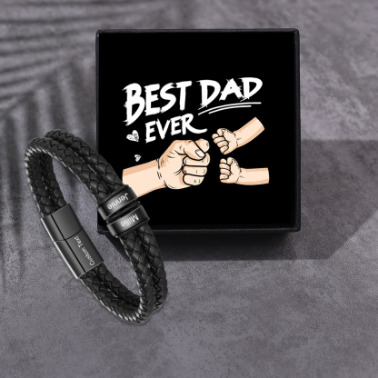 Personalised Men Bracelet with 2-6Names & 1 Text-Custom Bracelet for Him | Jessemade