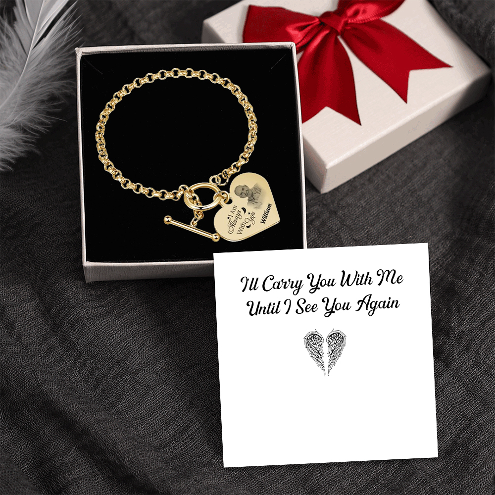 Personalised Memorial Bracelet Custom Photo & Name Bracelet Gifts | Jessemade-I Am Always With You