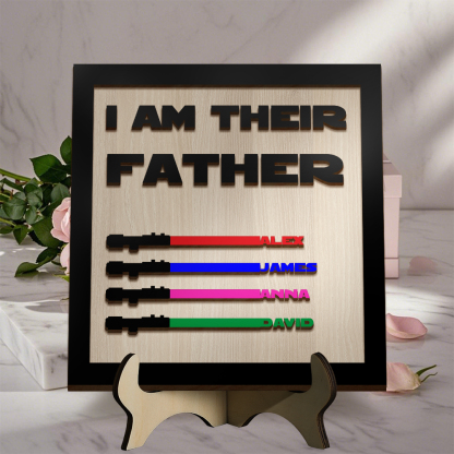 Personalised Wooden Name Plaque Custom 1-6 Names Birthday Gift for Grandad or Father | Jessemade