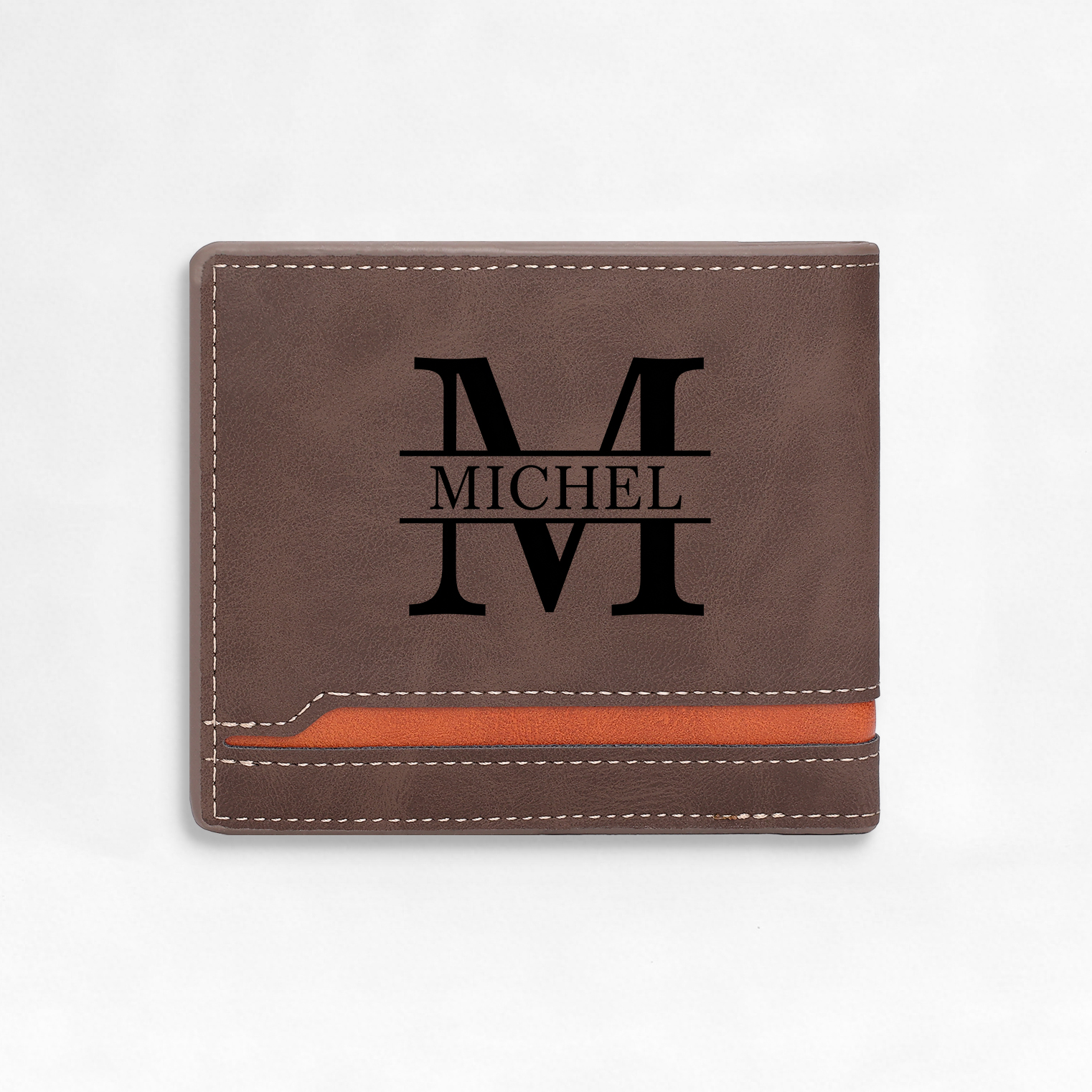 Personalised Men's Wallet - Custom Photo and Name in Brown - Christmas Gift for Him | Jessemade