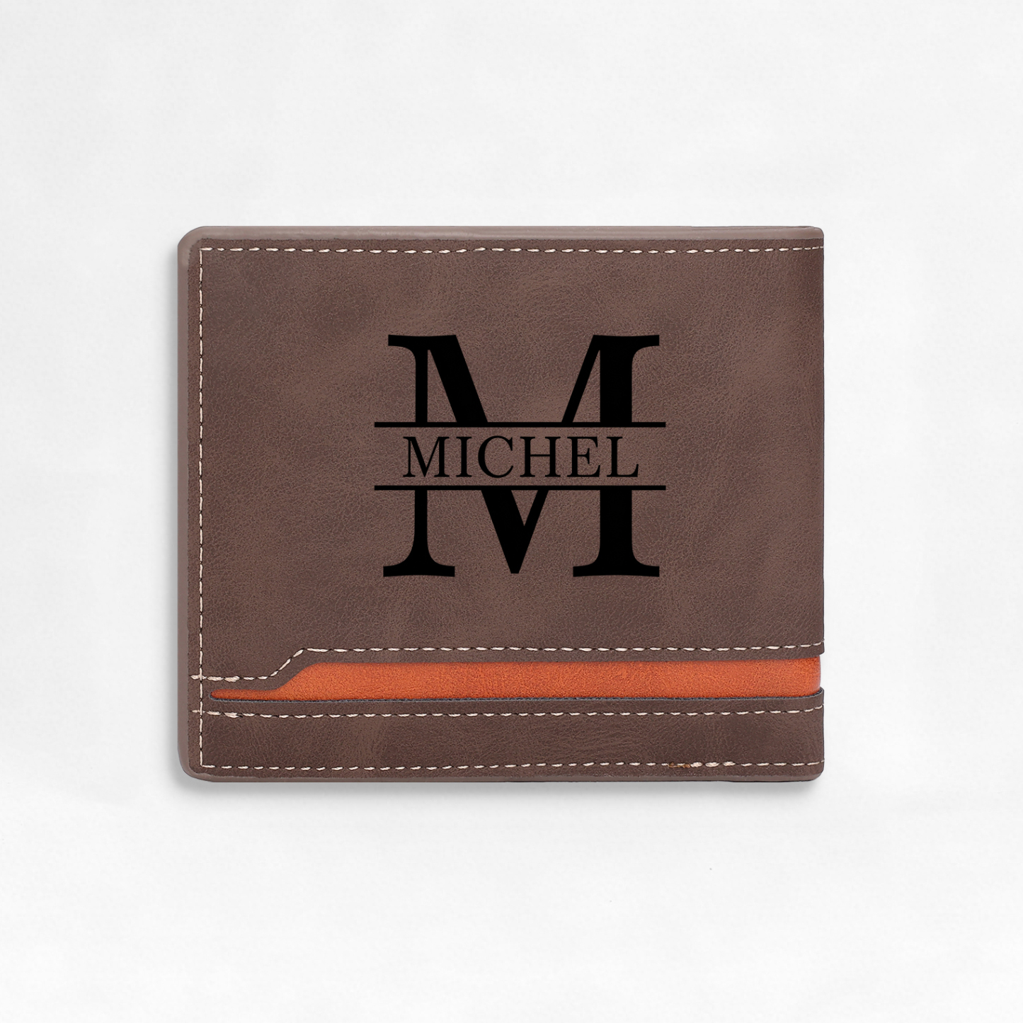 Personalised Men's Wallet - Custom Photo and Name in Brown - Christmas Gift for Him | Jessemade
