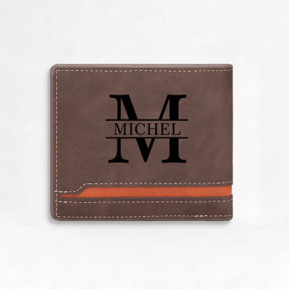 Personalised Men's Wallet - Custom Photo and Name in Brown - Christmas Gift for Him | Jessemade