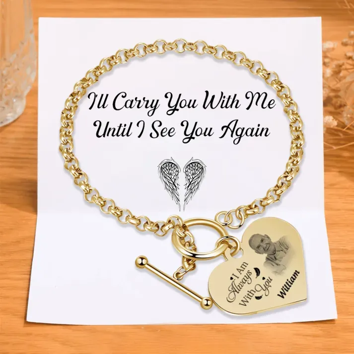 Personalised Memorial Bracelet Custom Photo & Name Bracelet Gifts | Jessemade-I Am Always With You