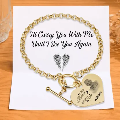 Personalised Memorial Bracelet Custom Photo & Name Bracelet Gifts | Jessemade-I Am Always With You