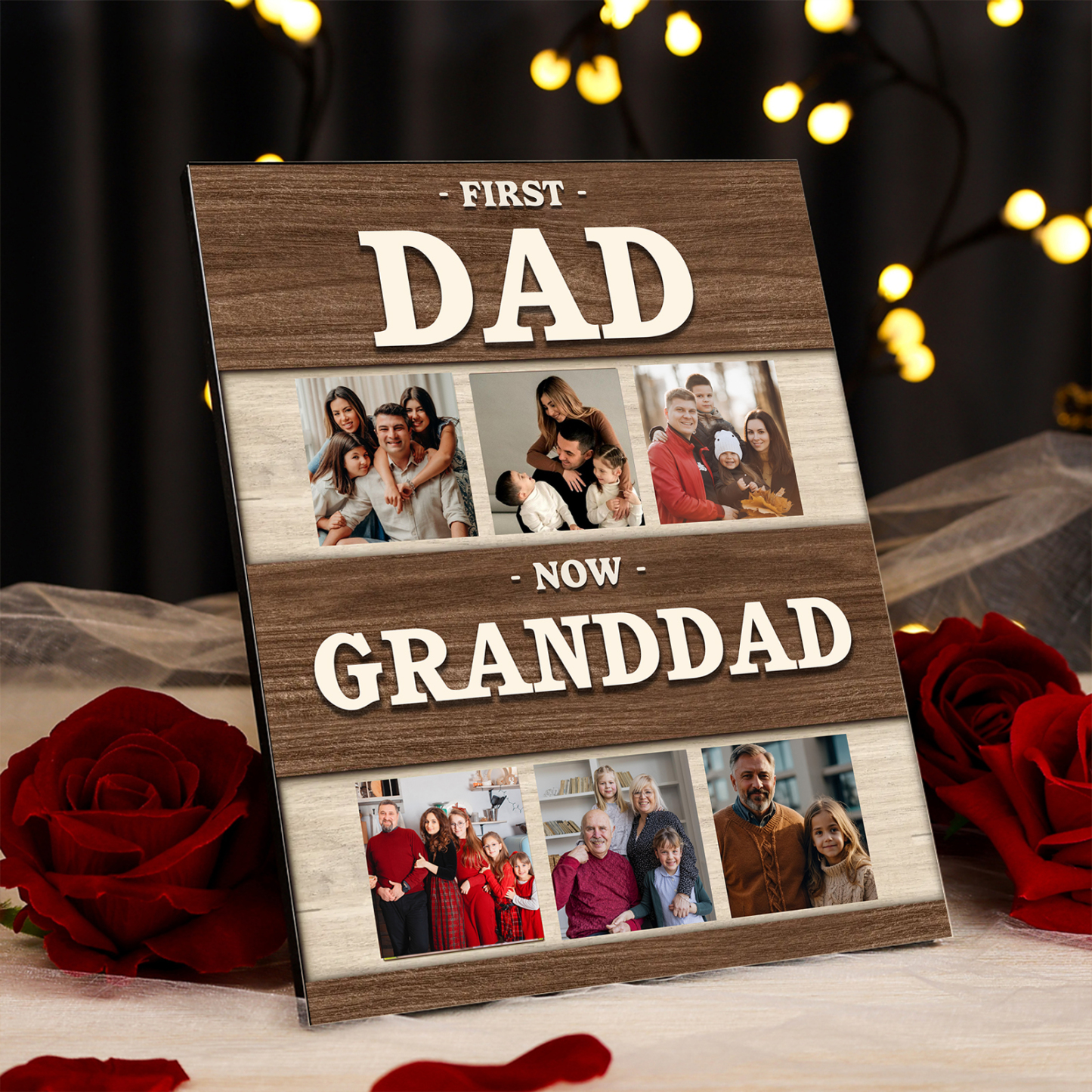 Personalised Photo Plaque – First Dad, Now Granddad Plaque with Custom Photo | Jessemade