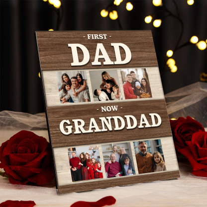 Personalised Photo Plaque – First Dad, Now Granddad Plaque with Custom Photo | Jessemade