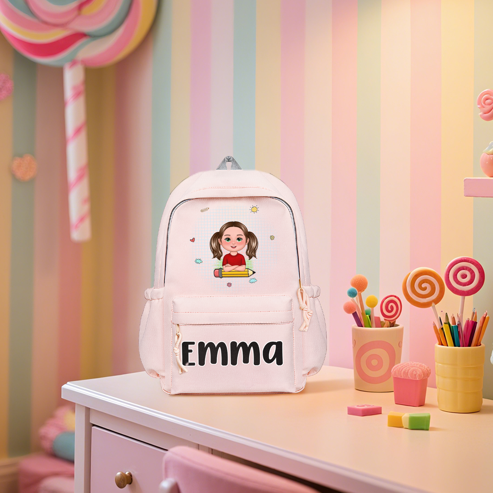 Personalised Kids’ School Backpack – Custom Name & Cartoon Design, Multiple Colours Back to school gift | Jessemade