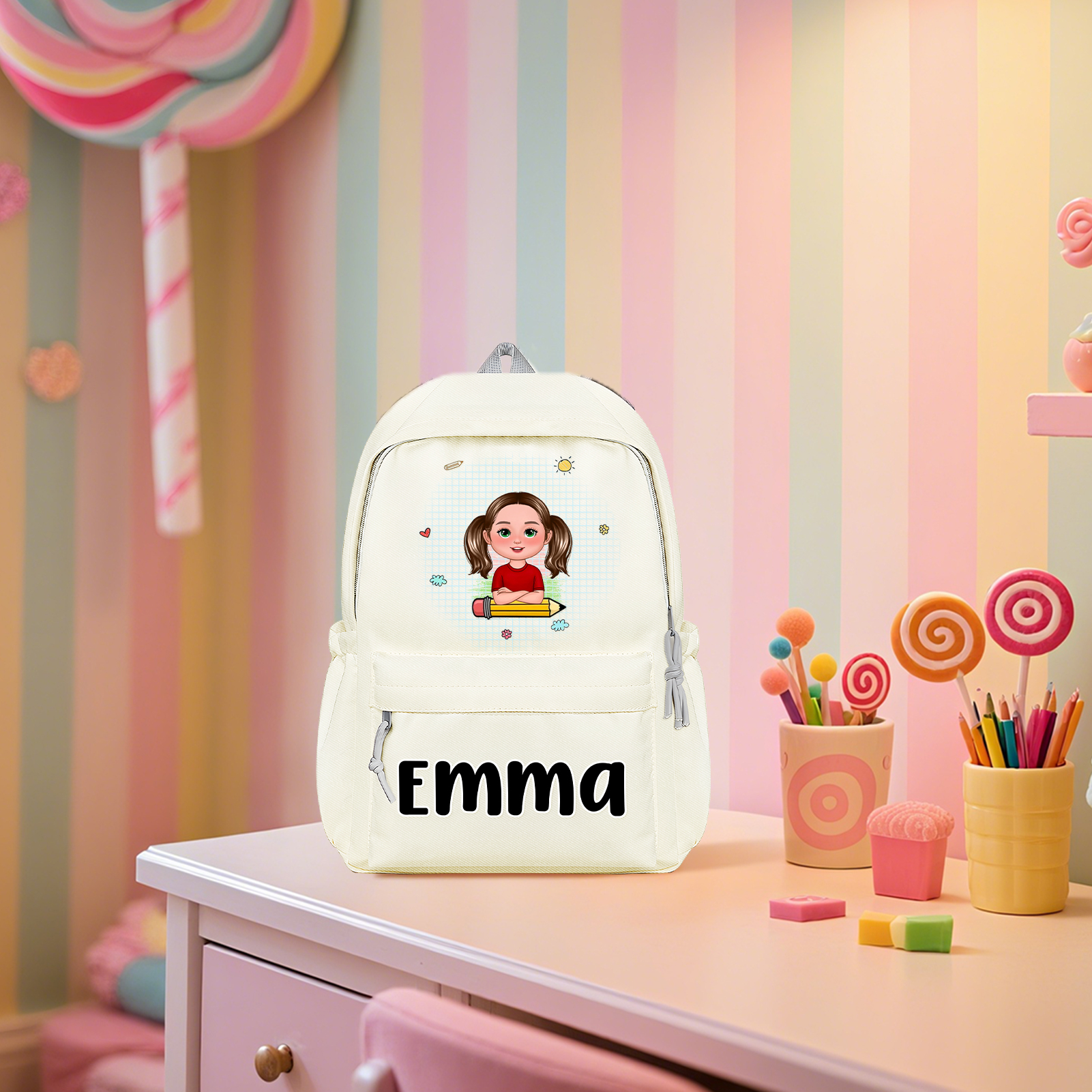 Personalised Kids’ School Backpack – Custom Name & Cartoon Design, Multiple Colours Back to school gift | Jessemade