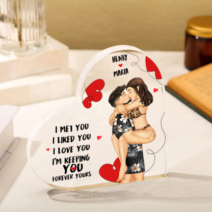 Personalised Heart-Shaped Acrylic Keepsake - Custom 2 Names Romantic Valentine’s Gift for Couples | Jessemade