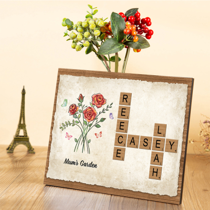 Personalised Crossword Wooden Ornament – with Custom Text & Name Ornament Gift for Mum | Jessemade