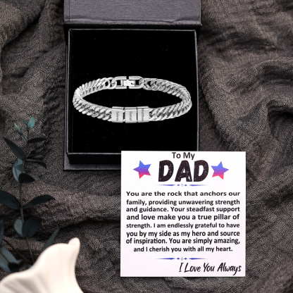 Custom Engraved 3 Names Cuban Link Mens Bracelet - Personalised Father's Day Gift for Dad/Grandpa | Jessemade