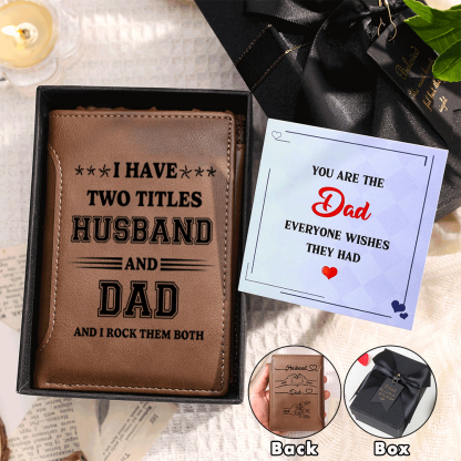 Personalised PU Leather Wallet with Custom 3-10 Names - “I Have Two Titles-Husband and Dad” Gift for Dad/ Husband | Jessemade
