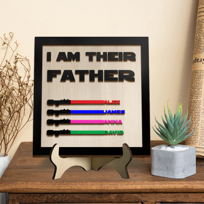 Personalised Wooden Name Plaque Custom 1-6 Names Birthday Gift for Grandad or Father | Jessemade