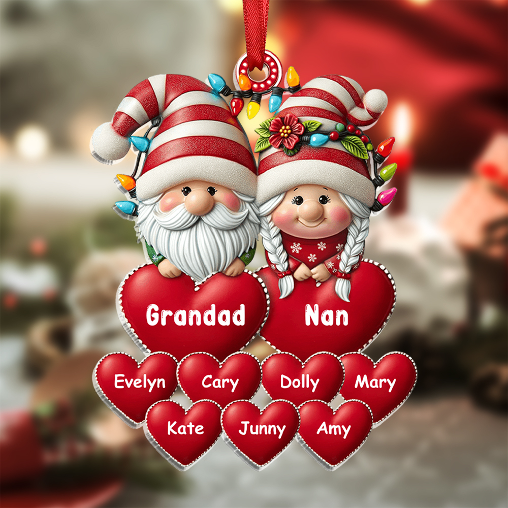 Personalised Grandparent Ornament Custom 2-11 Names Christmas Gift for Nan/Grandad | Jessmade