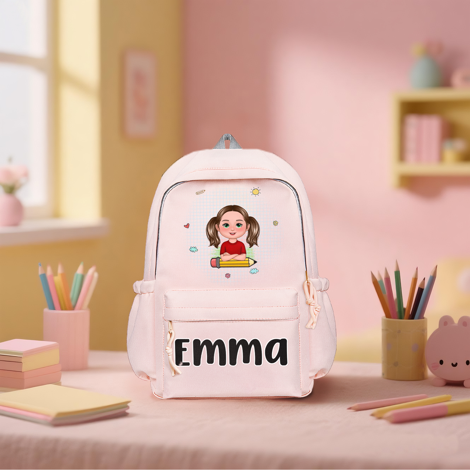 Personalised Kids’ School Backpack – Custom Name & Cartoon Design, Multiple Colours Back to school gift | Jessemade