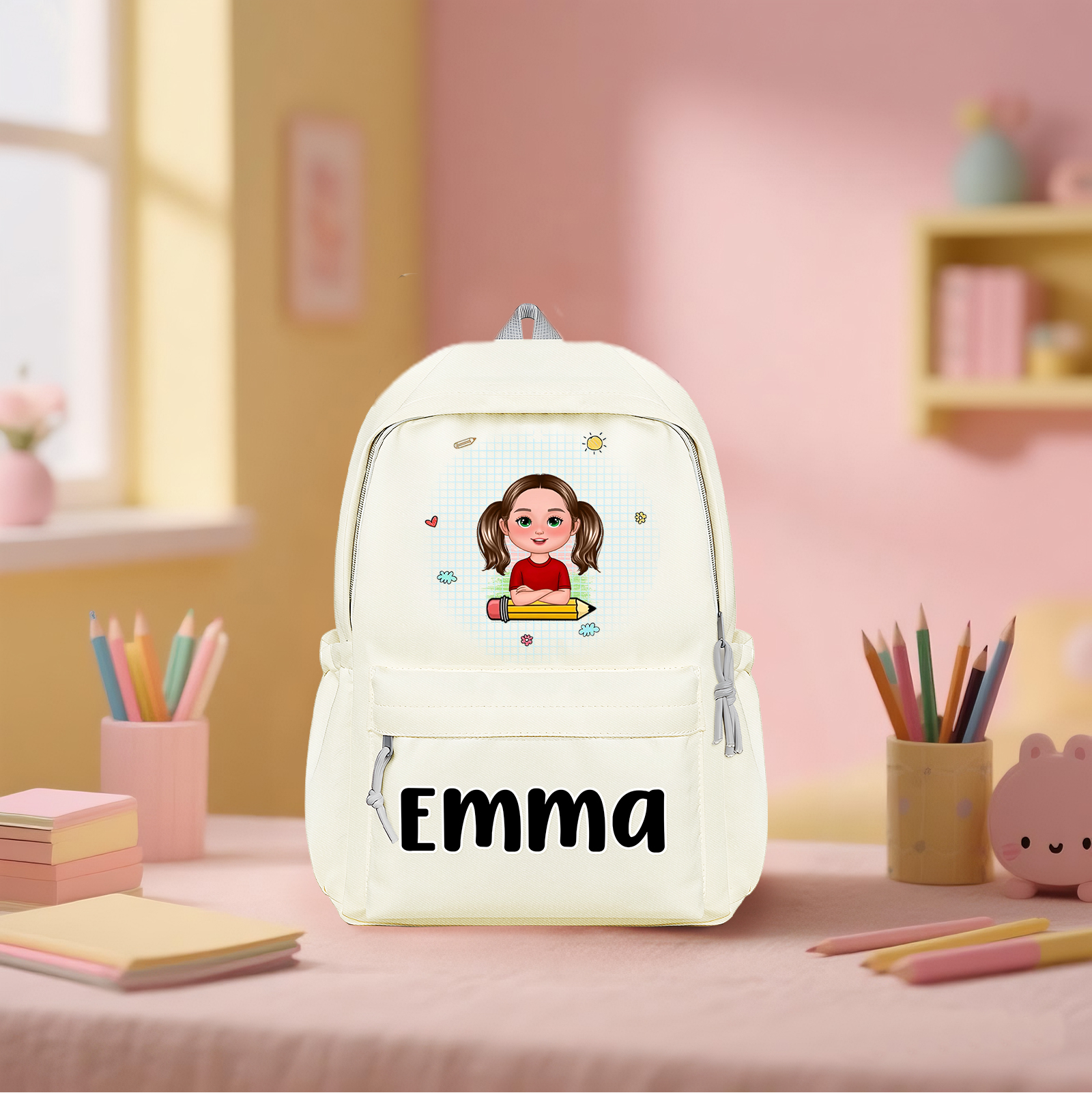 Personalised Kids’ School Backpack – Custom Name & Cartoon Design, Multiple Colours Back to school gift | Jessemade