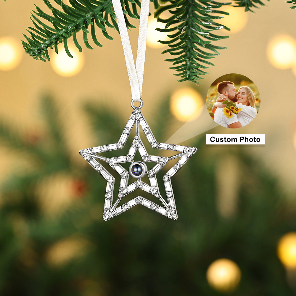 Personalised Double-Layer Star Photo Projection Ornament – A Memorable Christmas Gift for Family | Jessemade