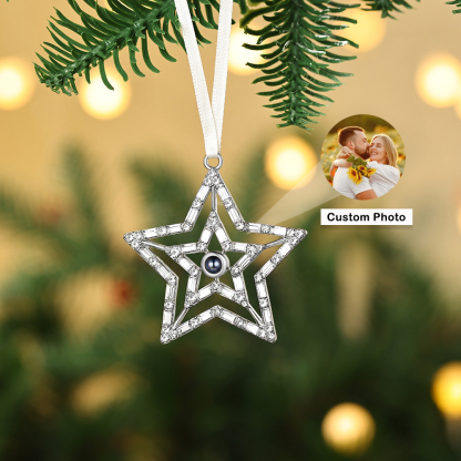 Personalised Double-Layer Star Photo Projection Ornament – A Memorable Christmas Gift for Family | Jessemade