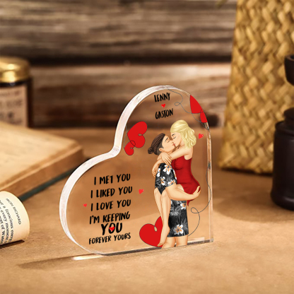 Personalised Heart-Shaped Acrylic Keepsake - Custom 2 Names Romantic Valentine’s Gift for Couples | Jessemade