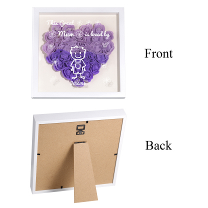Personalised 3D Floral Shadow Box – Custom 1 Kids&Pet Name –“This Great Mum Is Loved By'- Gift for Mum, Nan & Loved Ones| Jessemade