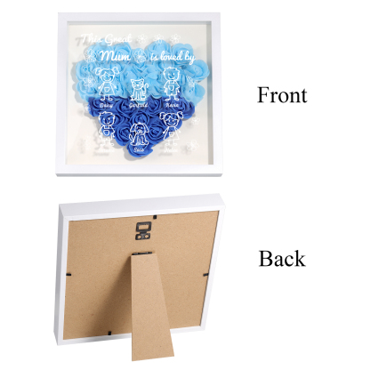 Personalised 3D Floral Shadow Box – Custom 6 Kids&Pets Names –This Great Mum Is Loved By- Gift for Mum, Nan & Loved Ones| Jessemade