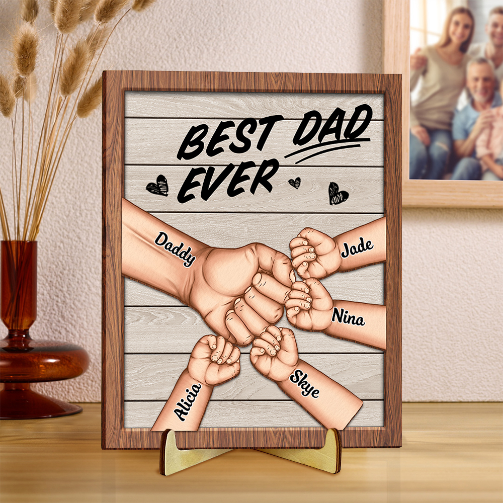 Personalised Best Dad Ever Wooden Plaque – Father's Day Gift for Dad | Jessemade