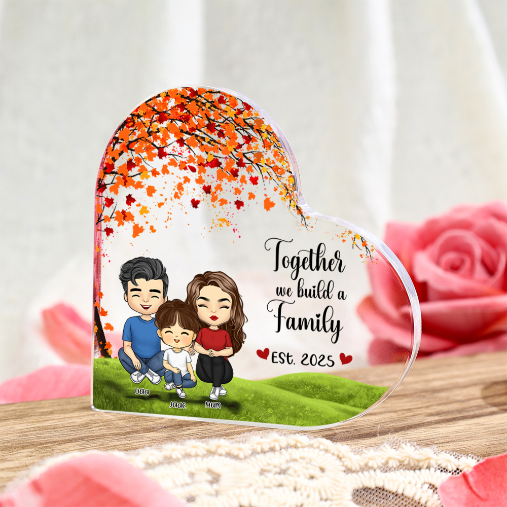 [Copy]Personalised Heart-Shaped Acrylic Ornament – with Custom 1 Character & 2-11 Names – "Grandchildren Occupy a Place in Your Heart" – Unique Gift for Grandma | Jessemade