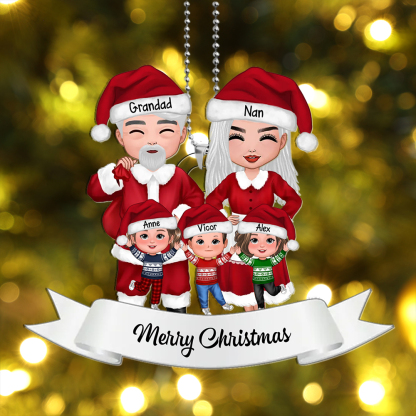 Personalised Christmas Ornament – Custom 3-8 Names Family Christmas Gift for Grandad and Nan | Jessemad