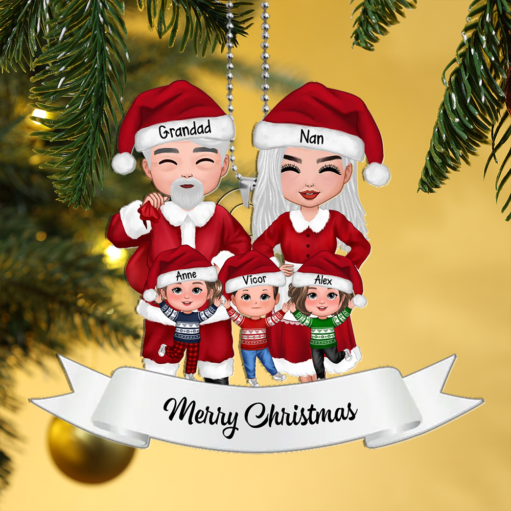 Personalised Christmas Ornament – Custom 3-8 Names Family Christmas Gi