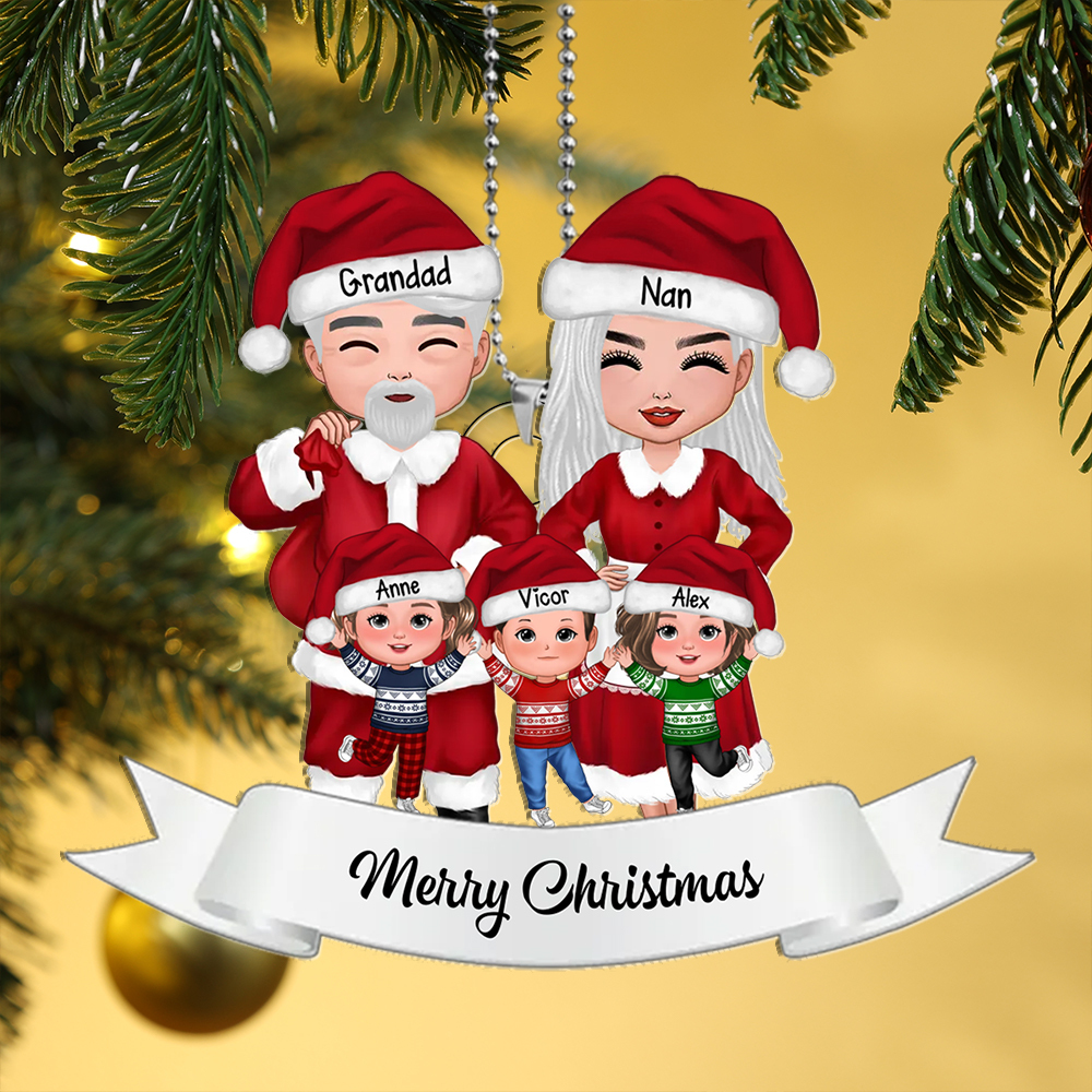 Personalised Christmas Ornament – Custom 3-8 Names Family Christmas Gi