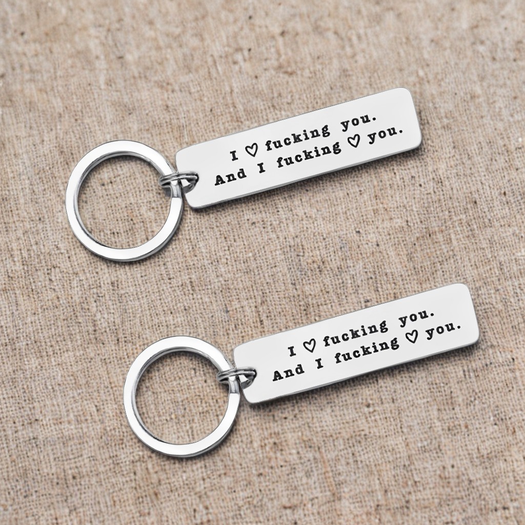 Funny Couple Keychain I Love F❤cking You and I F❤cking Love You Key Ring for Couple