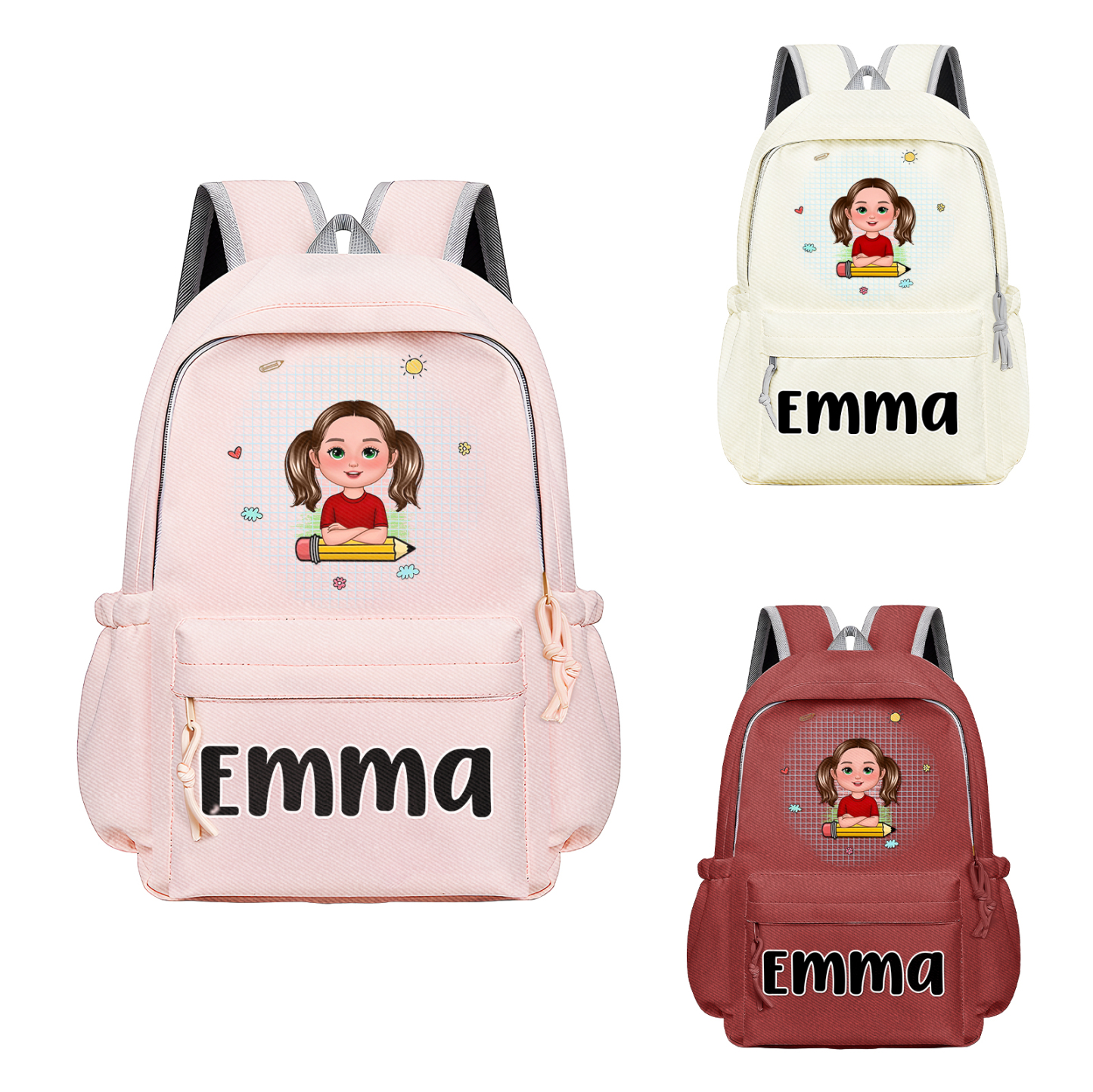 Personalised Kids’ School Backpack – Custom Name & Cartoon Design, Multiple Colours Back to school gift | Jessemade