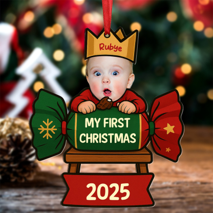 Personalised Baby's First Christmas Cracker Ornament