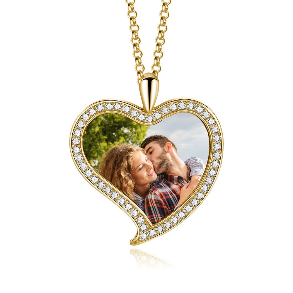 Personalised Heart Necklace Custom Photo Necklace Gifts For Her