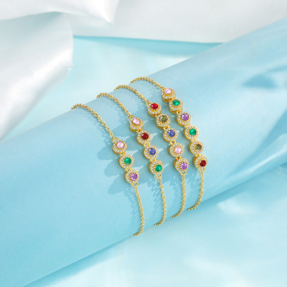 3 Birthstones - Personalised Birthstone Beautiful Bracelet Gift for Her