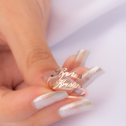 Personalized Name Ring Custom Rings with 2 Names Gifts for Mother Ring